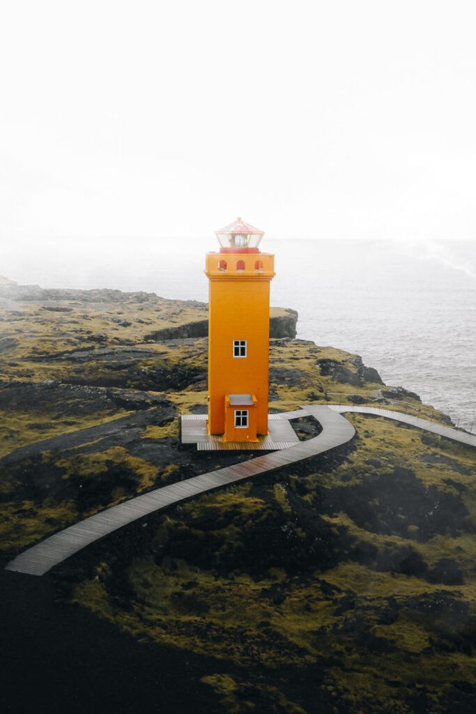 Svörtuloft Lighthouse in Iceland, a unique location for elopement ceremonies and cultural travel.